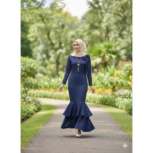 3G style #204,, gamis peplum duyung, scuba polos