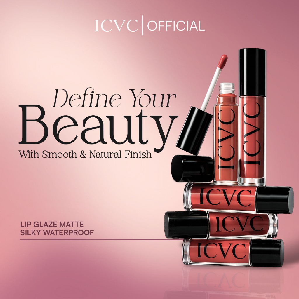 ICVC Lipstick Glaze 1041 - Lipstick Murah Tahan Lama- High Pigment Nude Series Waterproof