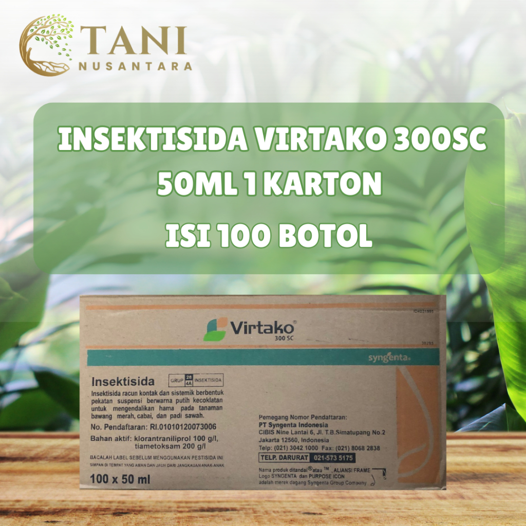 1 Karton Insektisida Virtako 300 SC Kemasan 50ml Isi 100 Botol untuk Tanaman