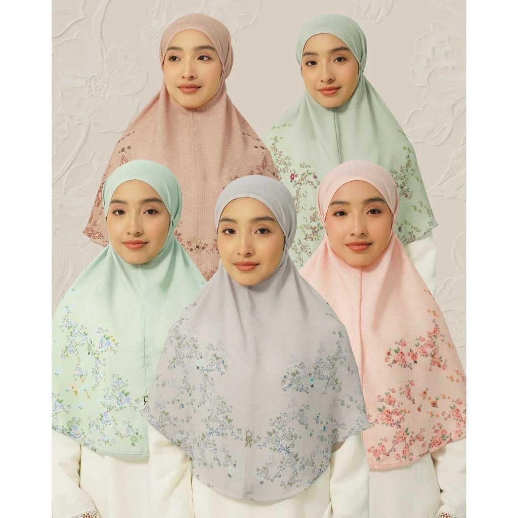 DOA INDONESIA HIJAB INSTANT BAITI BINAR REGULER TIMELESS & SIMPLICITY SERIES - CREAM, GREEN LILY, LI