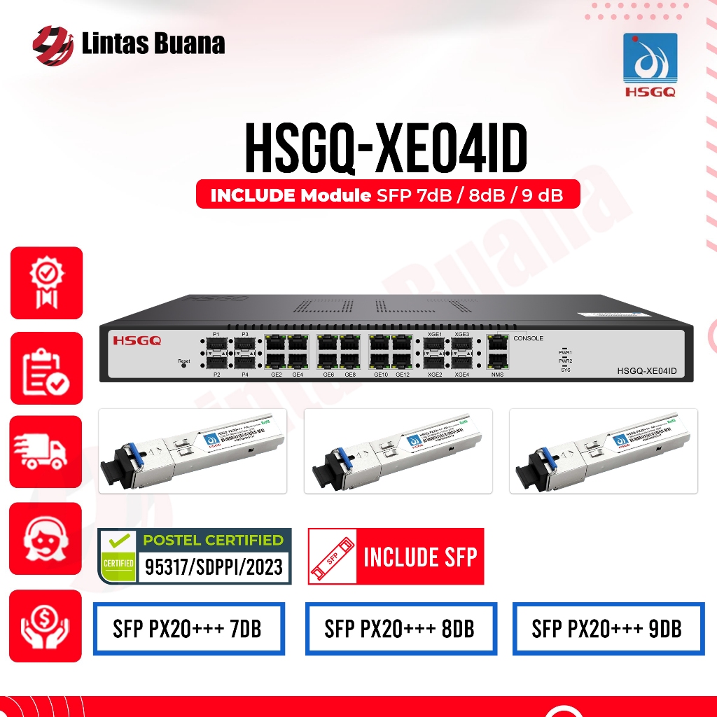 OLT HSGQ-XE04ID 4port EPON OLT 10G Uplink AC+12V DC FREE HSGQ SFP module