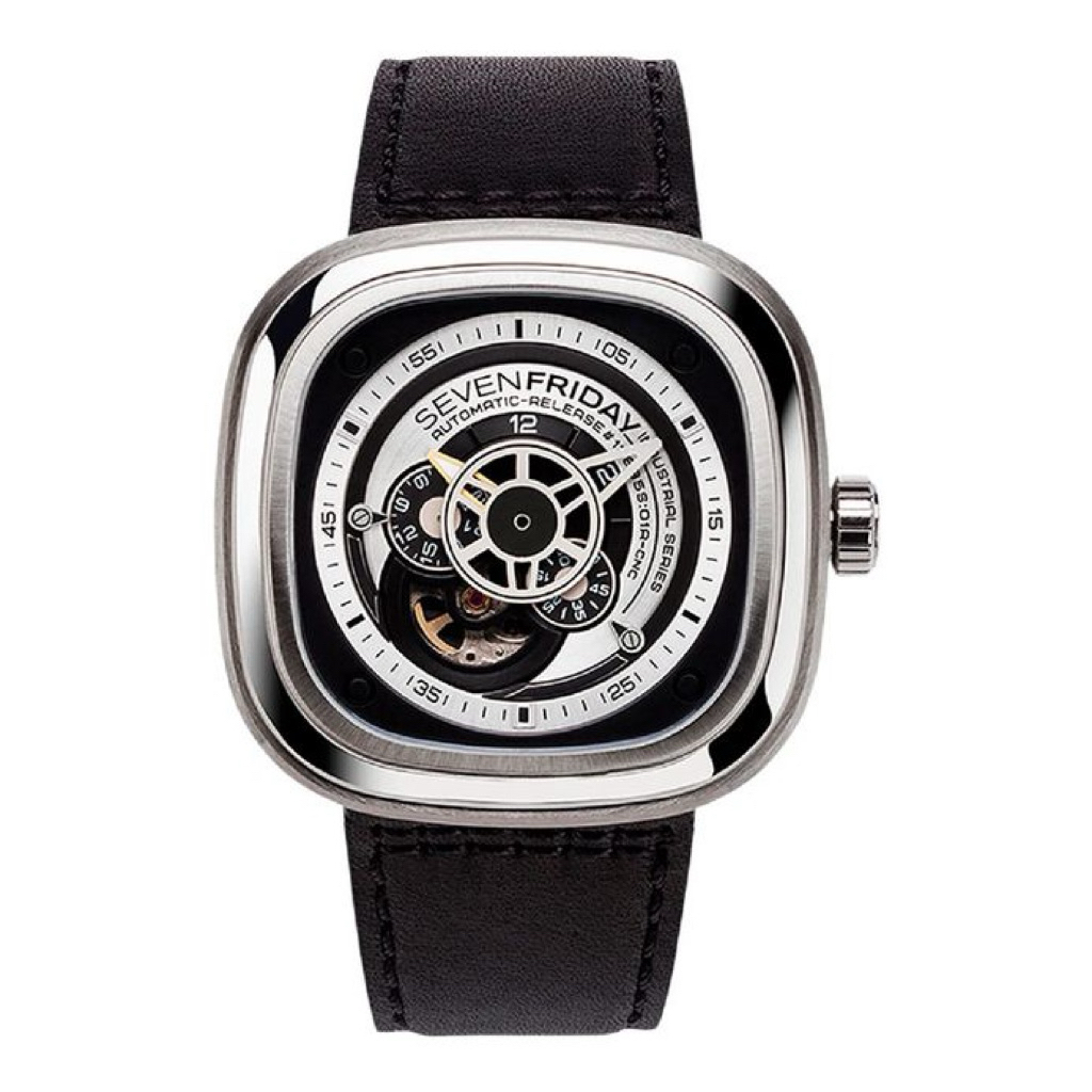 SEVENFRIDAY P-Series P1B/01 Industrial Essence Black Leather Strap