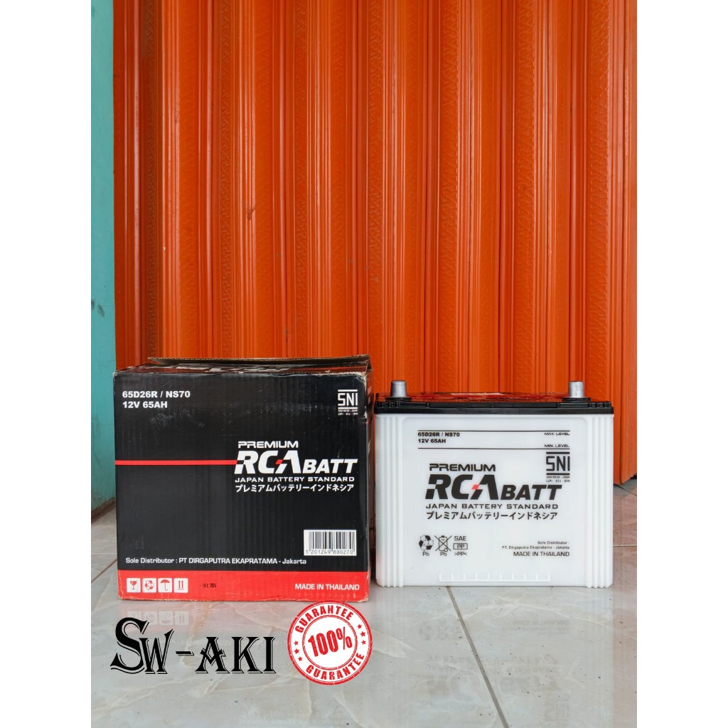 Aki Mobil RCA PREMIUM NS70 - 65D26R 12V 65Ah / Aki Basah / Isi Ulang / Konvensional