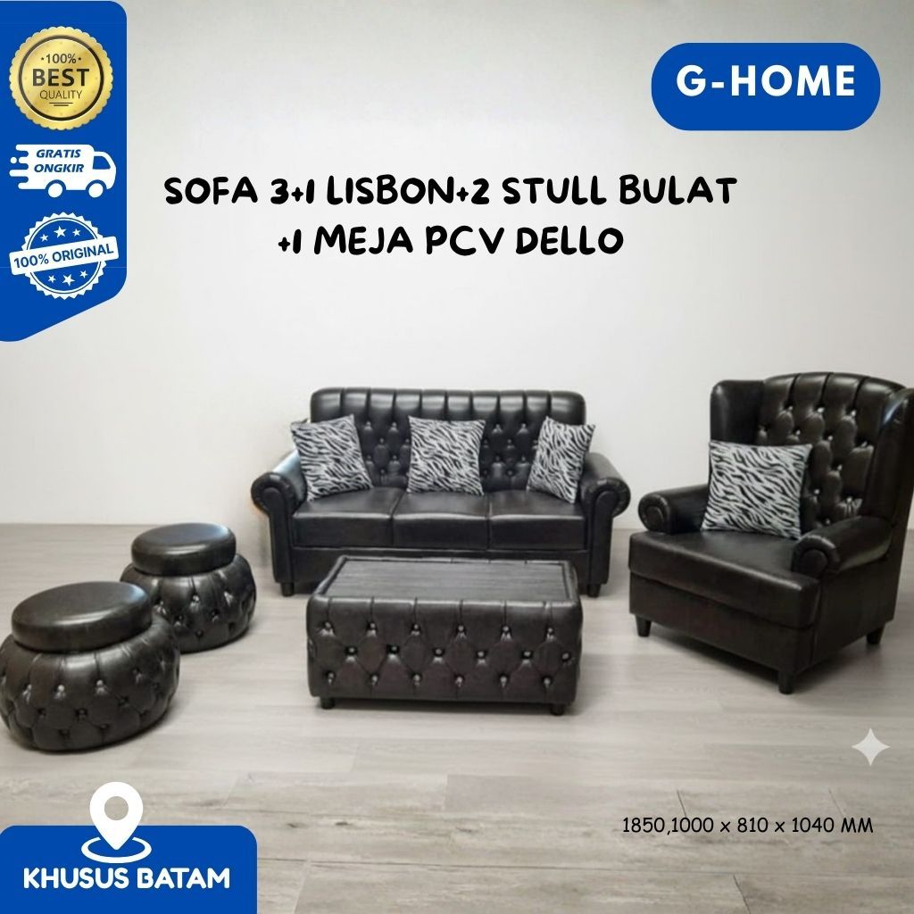 SOFA 3+1 LISBON+2 STULL BULAT+1 MEJA PCV DELLO
