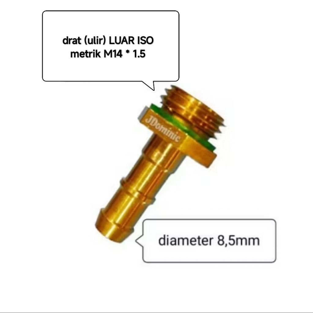 hose joint 8.5mm male power sprayer sanchin sancin alat mesin seteam steam setim stim cuci motor mob