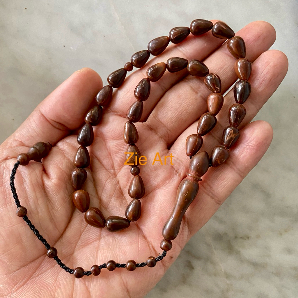 Tasbih Kokka Kaukah Asli 33 Butir Tetes Air 7x11mm Kayu Kokka Original Tenggelam Air Tasbih Dzikir K