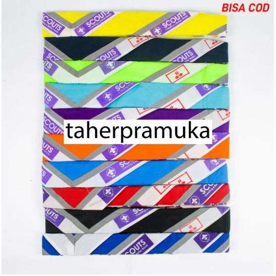 Scarf Pramuka Syal Pramuka Menyala Lis Sablon Scout Scraft Skraf Pramuka Nyala Hasduk Menyala
