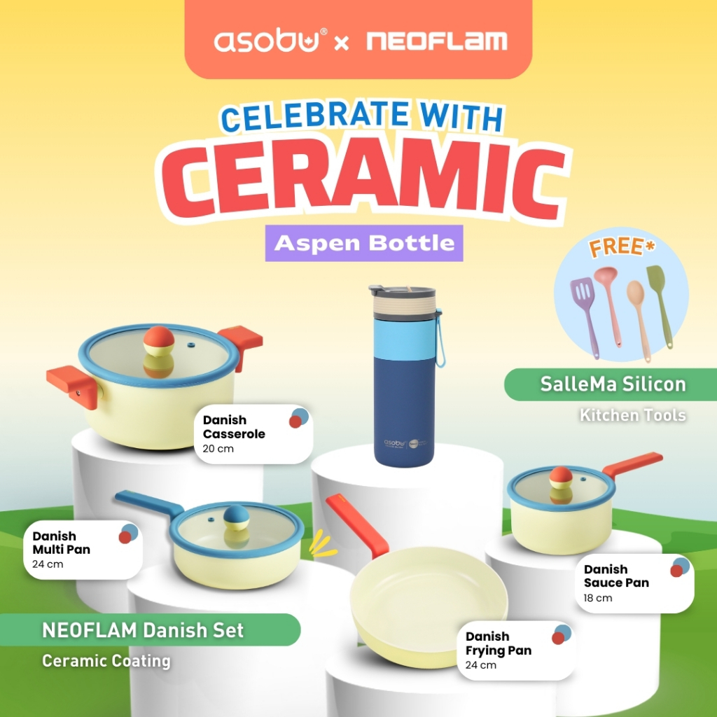 Asobu X Neoflam - Celebrate With Ceramic - Aspen Bottle 600ML / Orbit Bottle 900ML / Orb Bottle 420M
