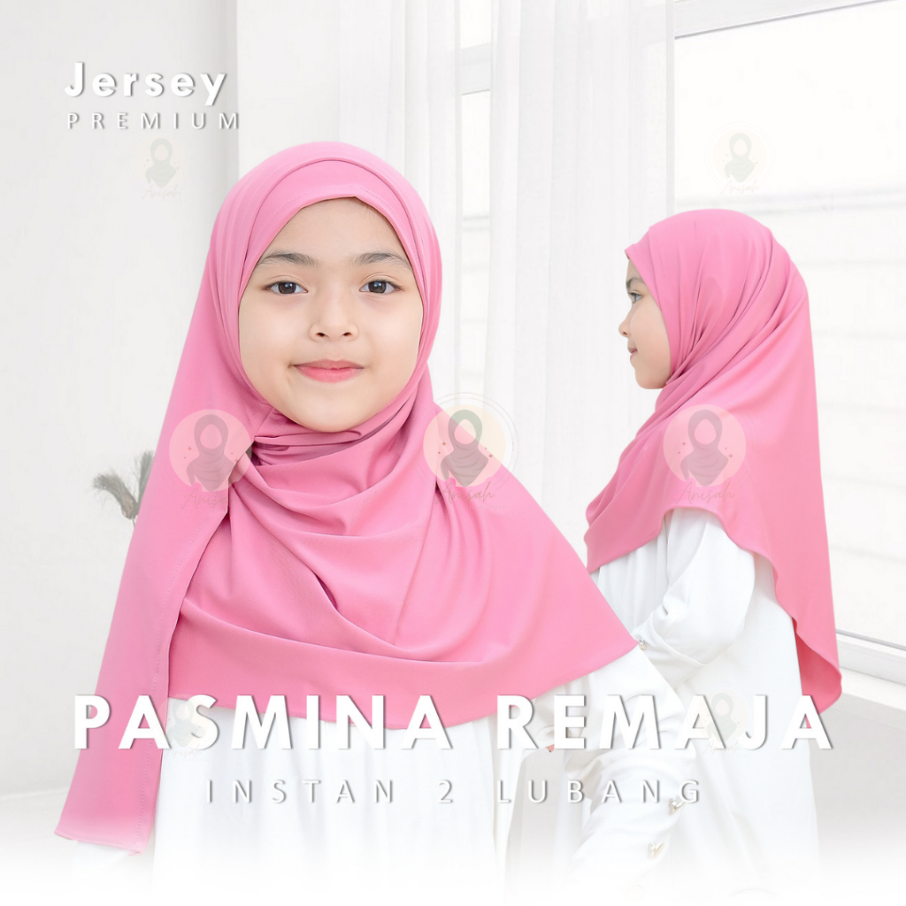 HIjab Pashmina Instan anak 2 in 1,Hijab Pashmina instan anak 6-13 Tahun