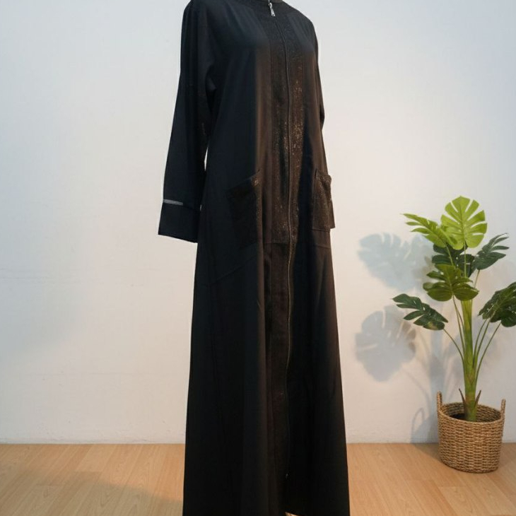 Abaya D'Azhura JetBlack - Abaya Premium - Gamis Mewah - Dress Hitam