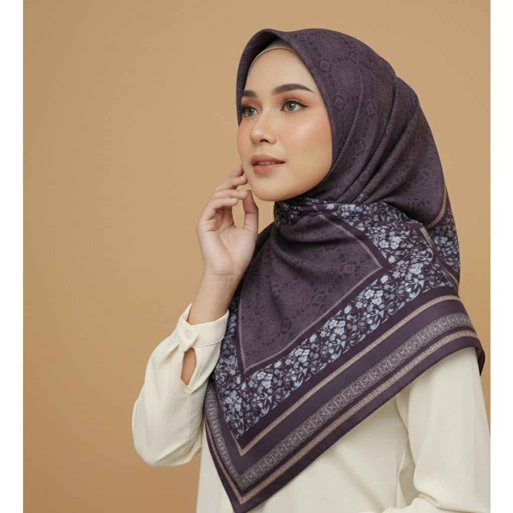 Scarf Saffiya Motif Ameera Voal Premium Dior 115 x 115 Segi Empat