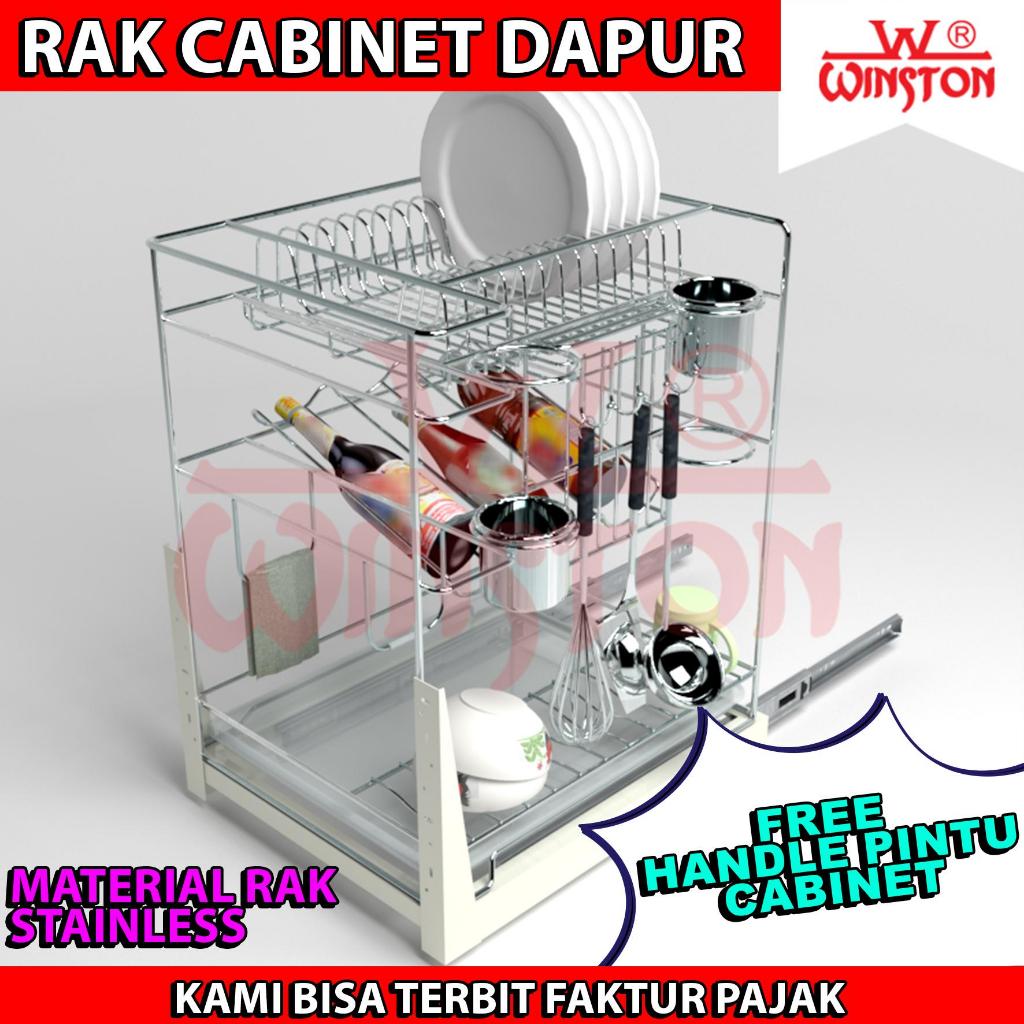 Rak Piring Mangkok Botol Bumbu Stainless Steel Winston WW 025E for Kitchen Cabinet ukuran 40cm Kitch
