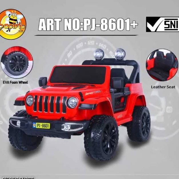 MOBILAN AKI JEEP RUBICON PACIFIC 8601 MOBIL AKI ANAK UKURAN BESAR BAN EVA KARET TERBARU