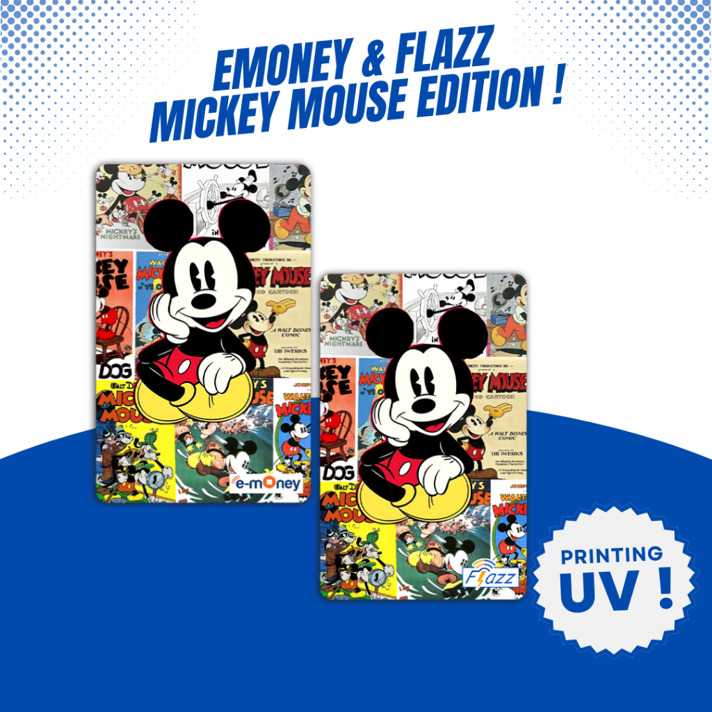 Cetak Custom Kartu Flazz Emoney Mickey Mouse Disney - Etoll Mandiri BCA Gen 2 Support NFC