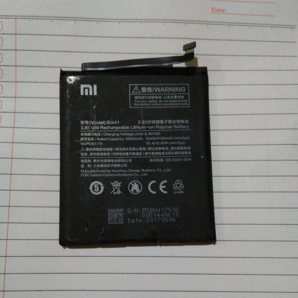 baterai original copotan redmi BN 41 tested