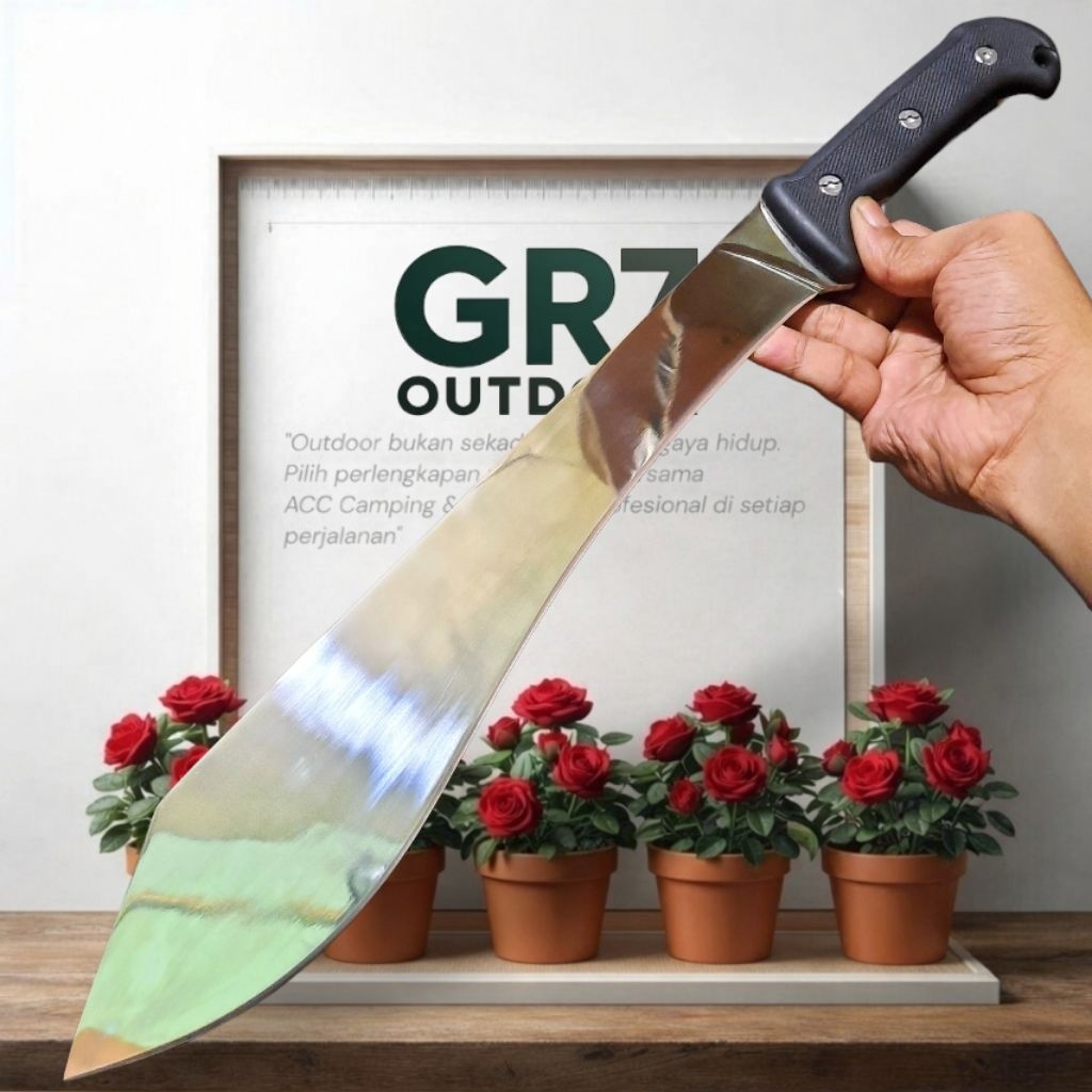 Pisau Survival Outdoor Camillus Solid Steel Ergonomis Include Sarung