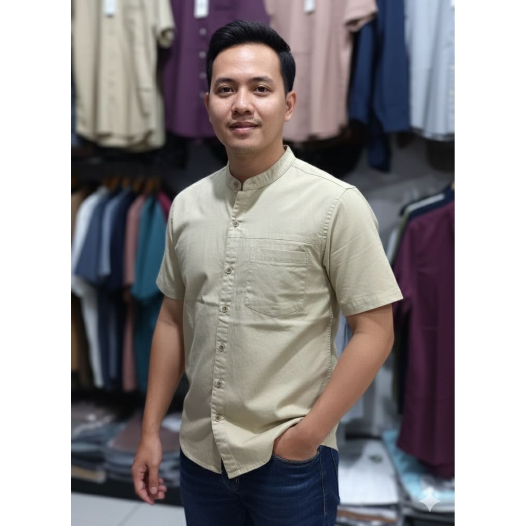 kemeja koko warna lemon premium