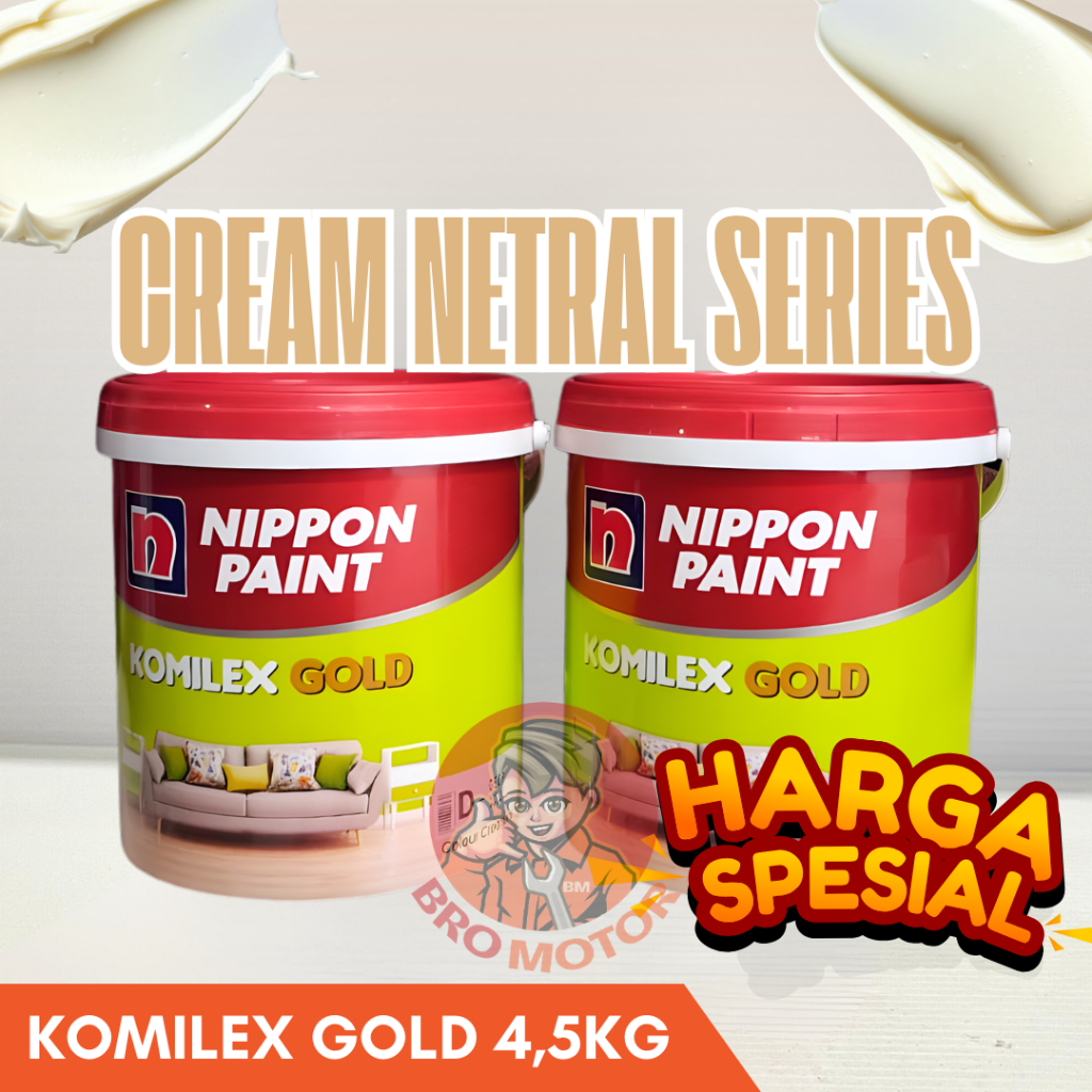TERMURAH CAT TEMBOK INTERIOR 4,5KG KOMILEX GOLD CREAM NETRAL SERIES  SOFT TISSUE / SNOW WHITE / DAIS