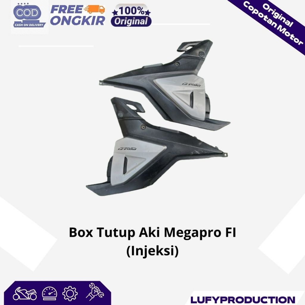 cover box aki accu megapro mono injeksi FI original copotan motor
