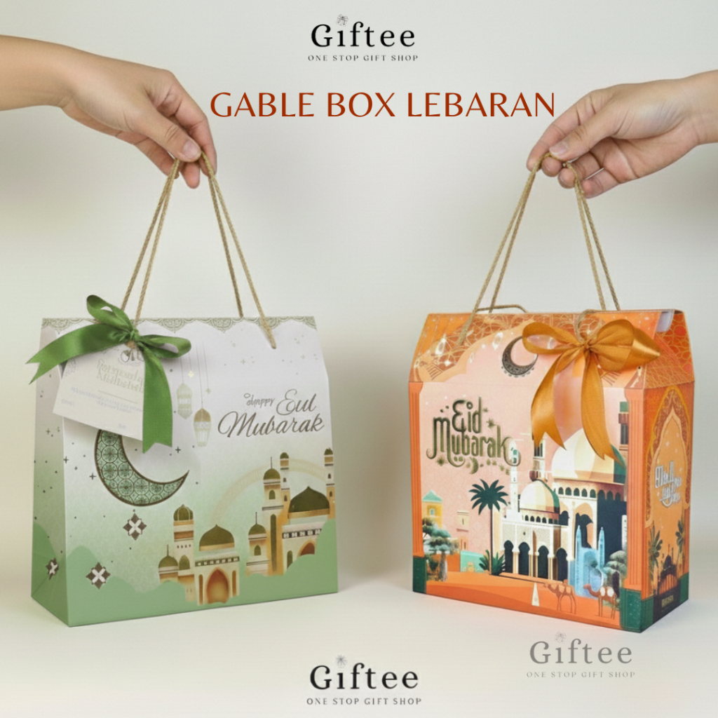 BOX LEBARAN PREMIUM GABLE BOX IDUL FITRI KEMASAN PARCEL SOUVENIR HAMPERS KOTAK KADO HADIAH GIFT TOPL