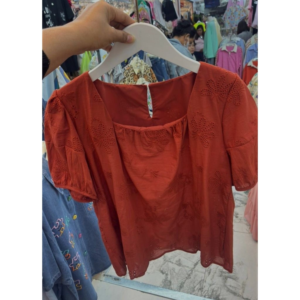 Atasan blouse katbol katun tangan pendek wanita top club bangkok bkk