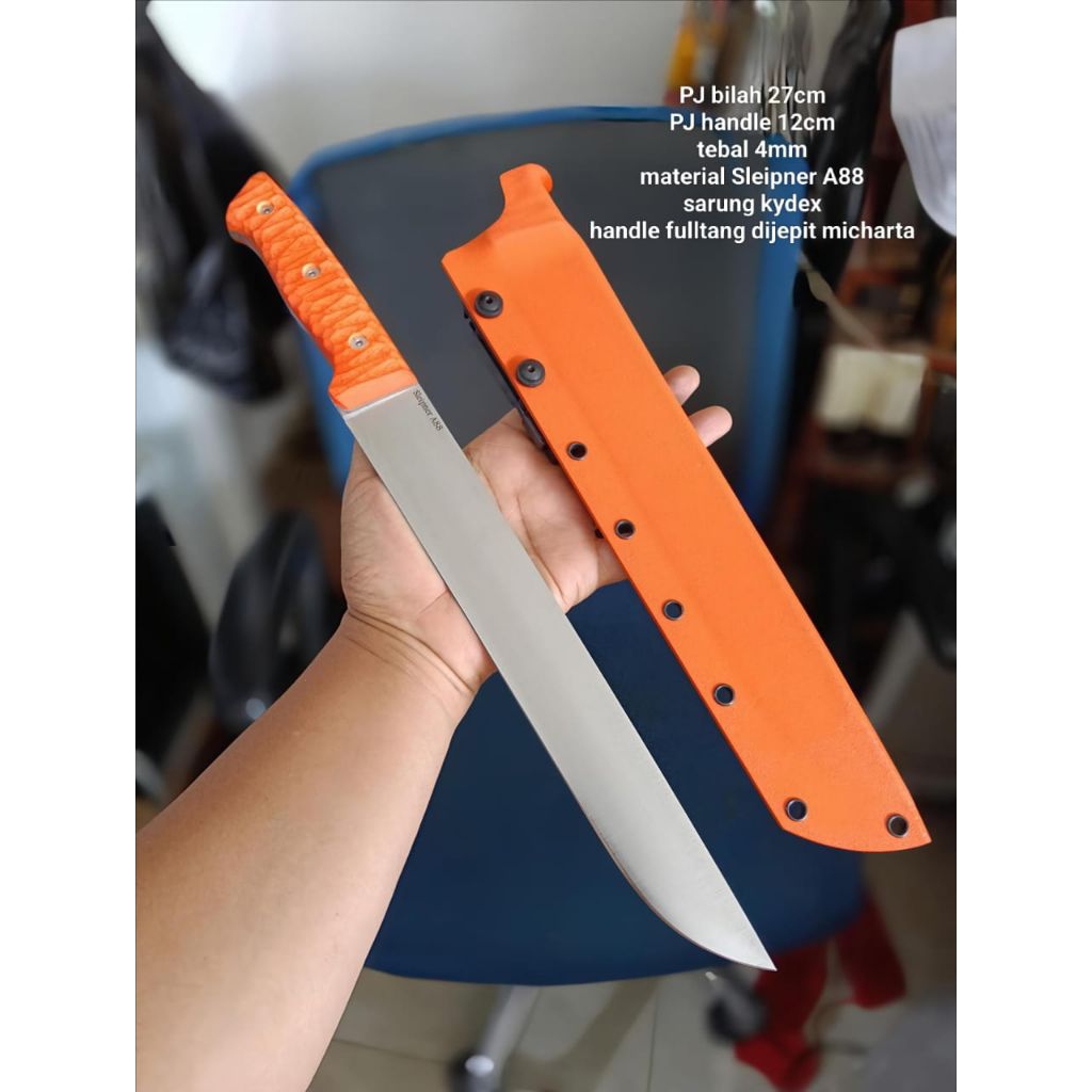 Pisau Dapur Sembelih Baja Sleipner A88 Handmade Cibatu