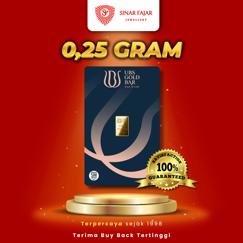 LOGAM MULIA UBS 0.25 GRAM KEMASAN TERBARU KADAR 99.99%