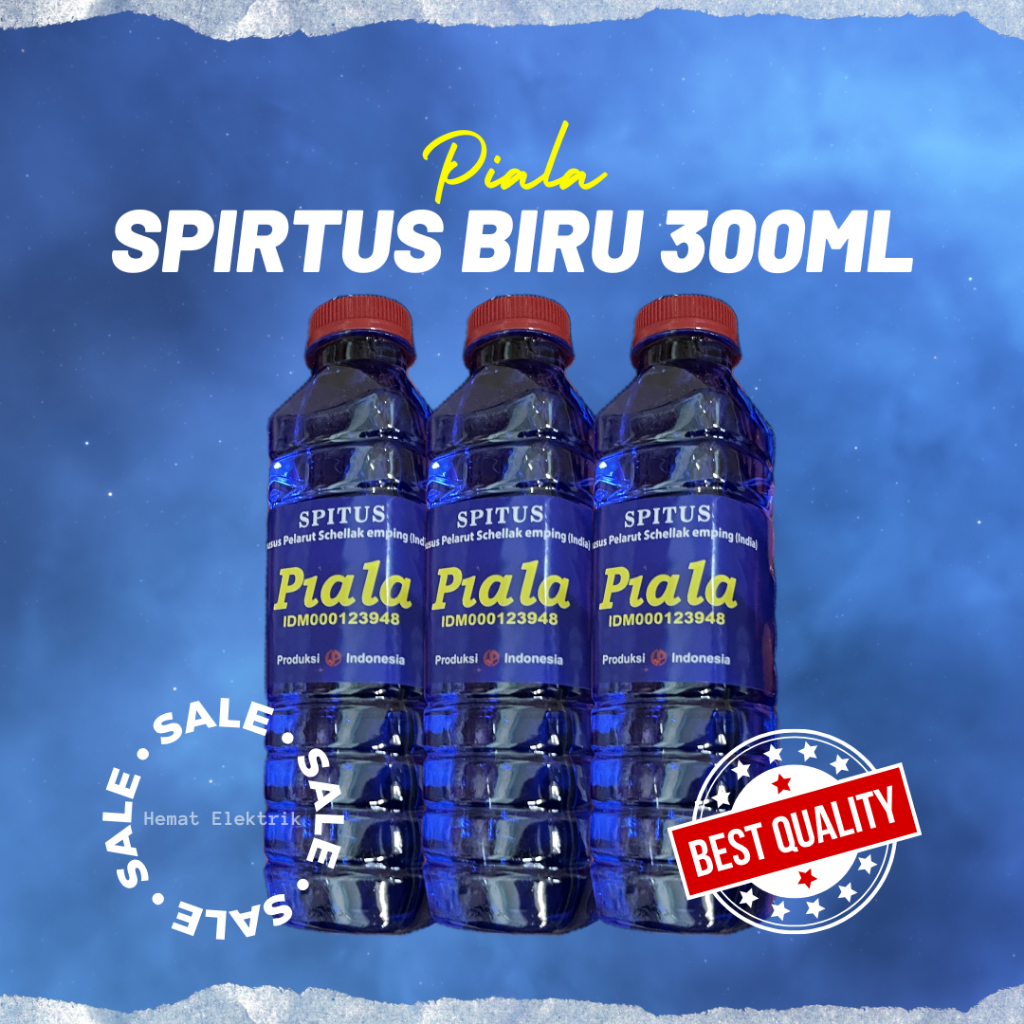 Spritus Botol Biru 300ml Bahan Bakar Meriam Bambu Tambal Ban Cairan Biru