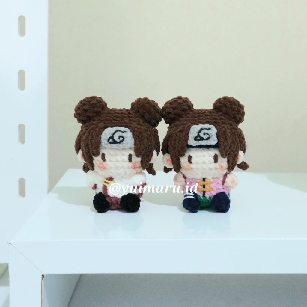 [yuimaru.id] Tenten Doll 7 cm Mini Crochet Keychain | Gantungan Kunci Rajut Tenten Naruto