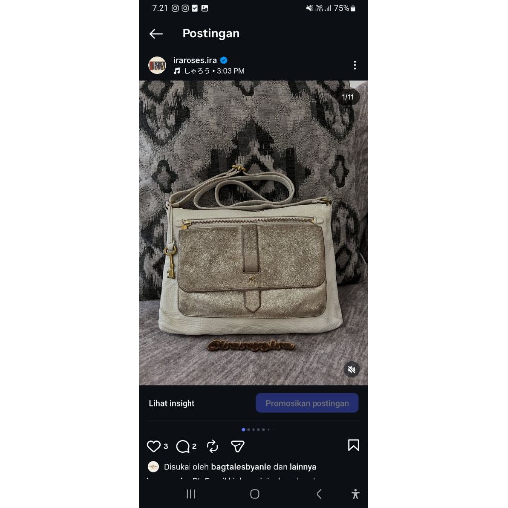 Tas kecil wanita coklat kulit