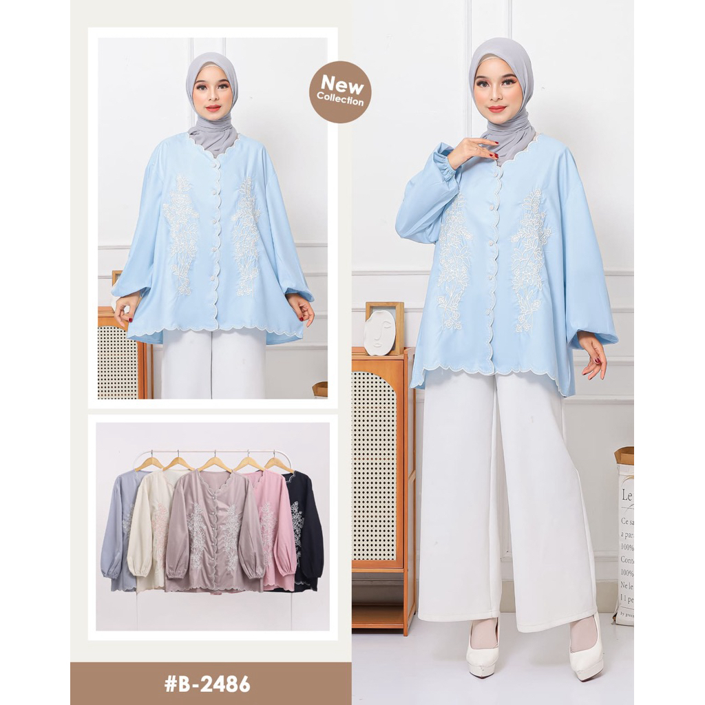 Laurentia blouse, blouse bordir , atasan jumbo , atasan bordir jumbo , blouse bordir jumbo , kemeja 
