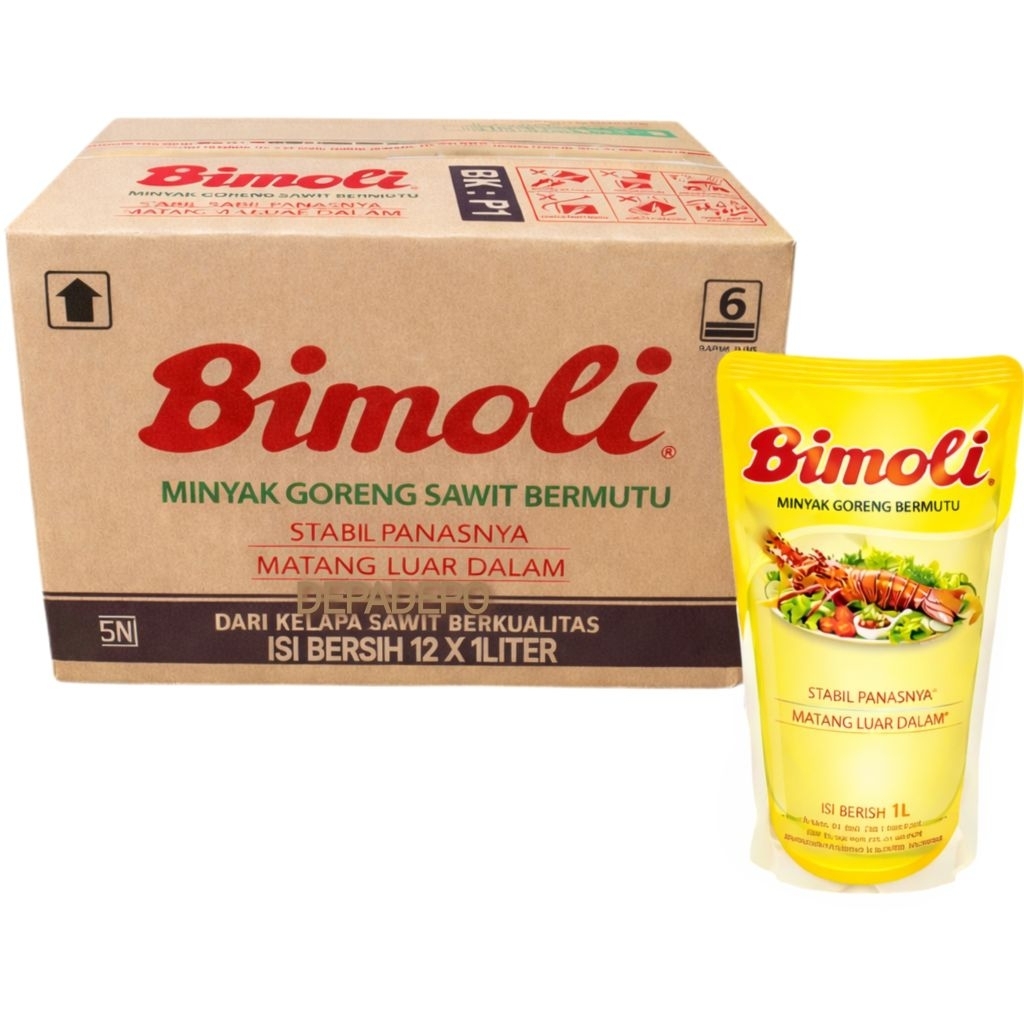 Minyak Goreng Bimoli 1 Liter - Pilihan 6 pcs Atau 12 pcs 1Dus