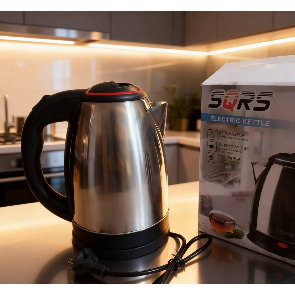SQRS Electric Kettle Teko Stainless Listrik 2 Liter Bagus Kualitas Terjamin