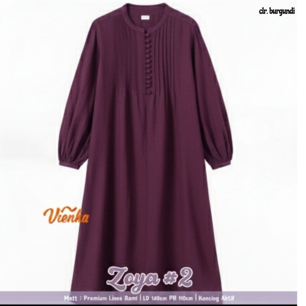 ZOYA TUNIK POLOS BAHAN LINEN/ LD 140 PB 110CM/ TUNIK JUMBO