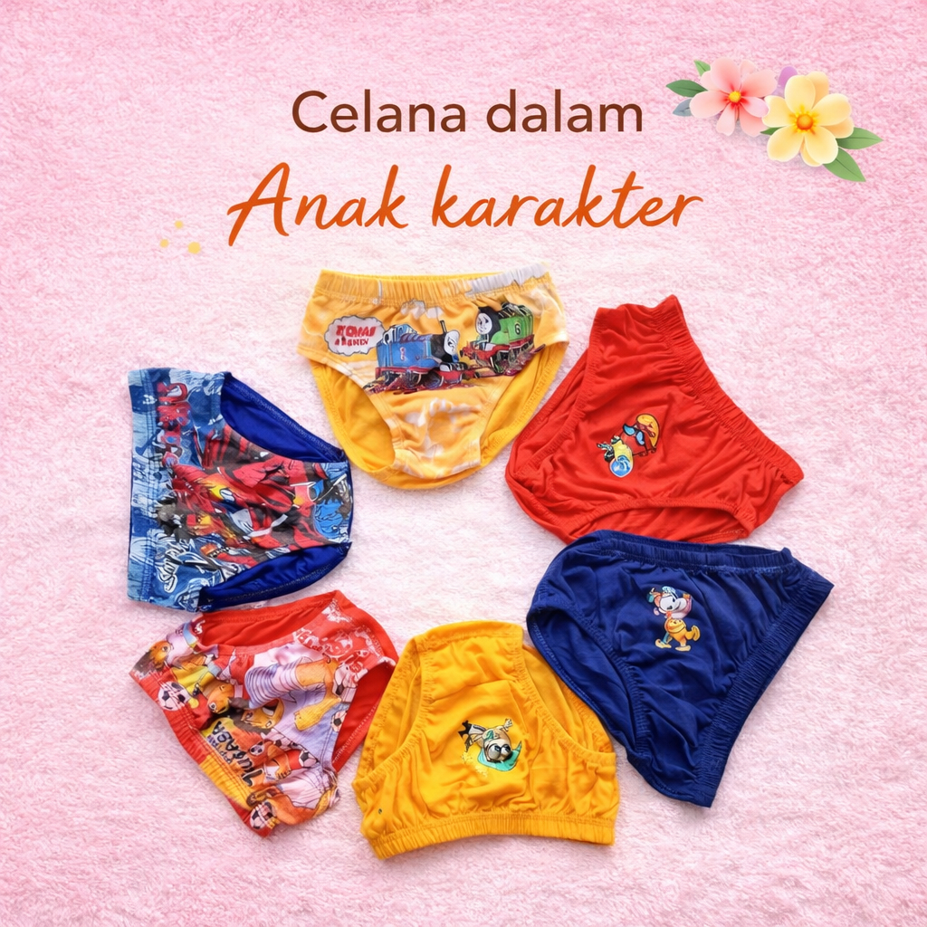 CD Celana dalam karakter kartun tayo naruto anak cowok laki bayi baby balita