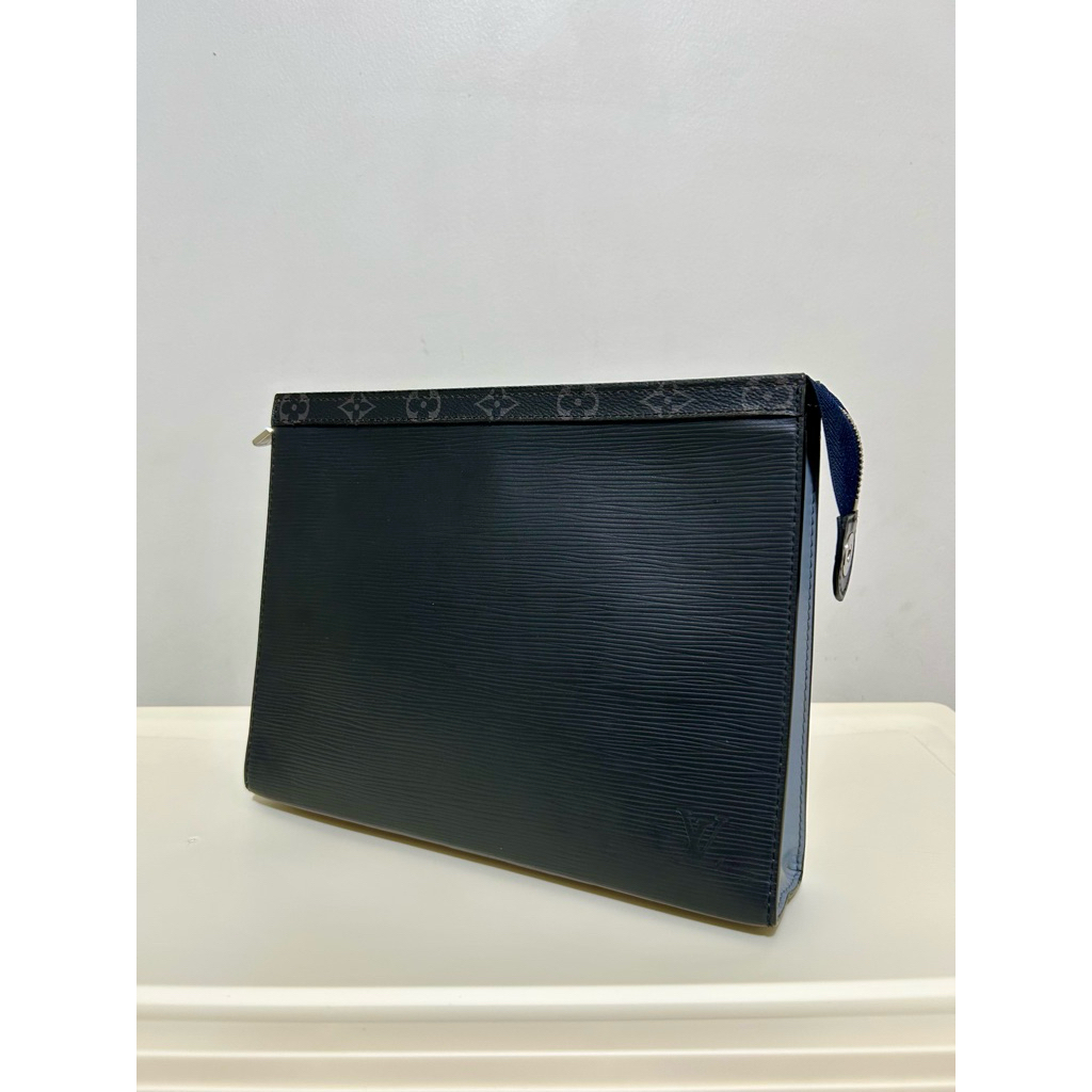 [Original] Louis Vuitton LV Pochette Voyage in Epi Leather Monogram tahun 2017 Clutch Pria