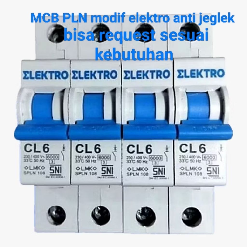 MCB PLN modif elektro original anti jeglek bisa request bonus segel modif  2a -63 2a 4a 6a 10a 16a 2