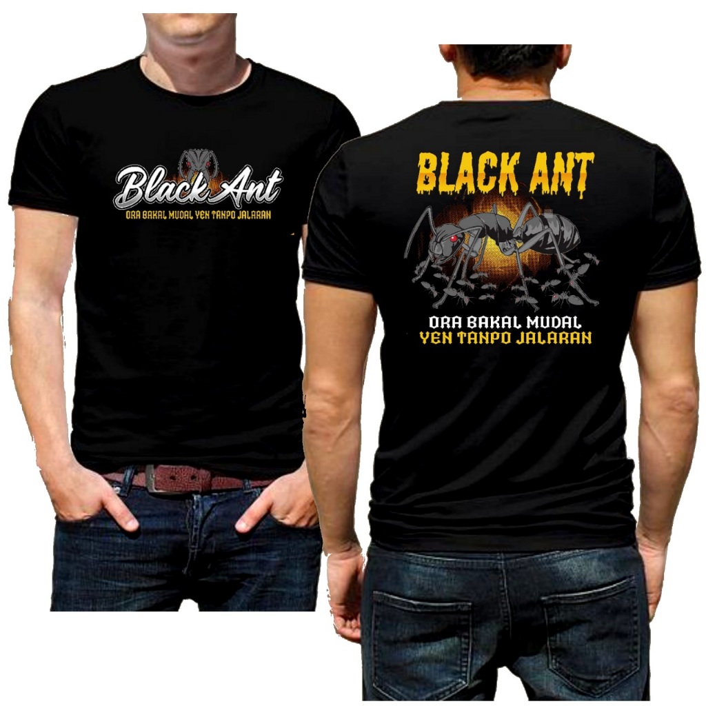 Kaos PSHT Terbaru Katun Combed 30s Sablon DTF Black Ant - Baju SH Terate Hitam Semut Ireng Halus