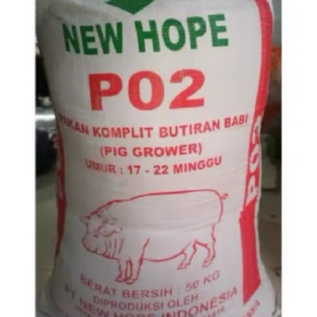 Pakan Ayam New Hope PO2 Pur Unggas Ayam Babi Pelet Repack 2kg