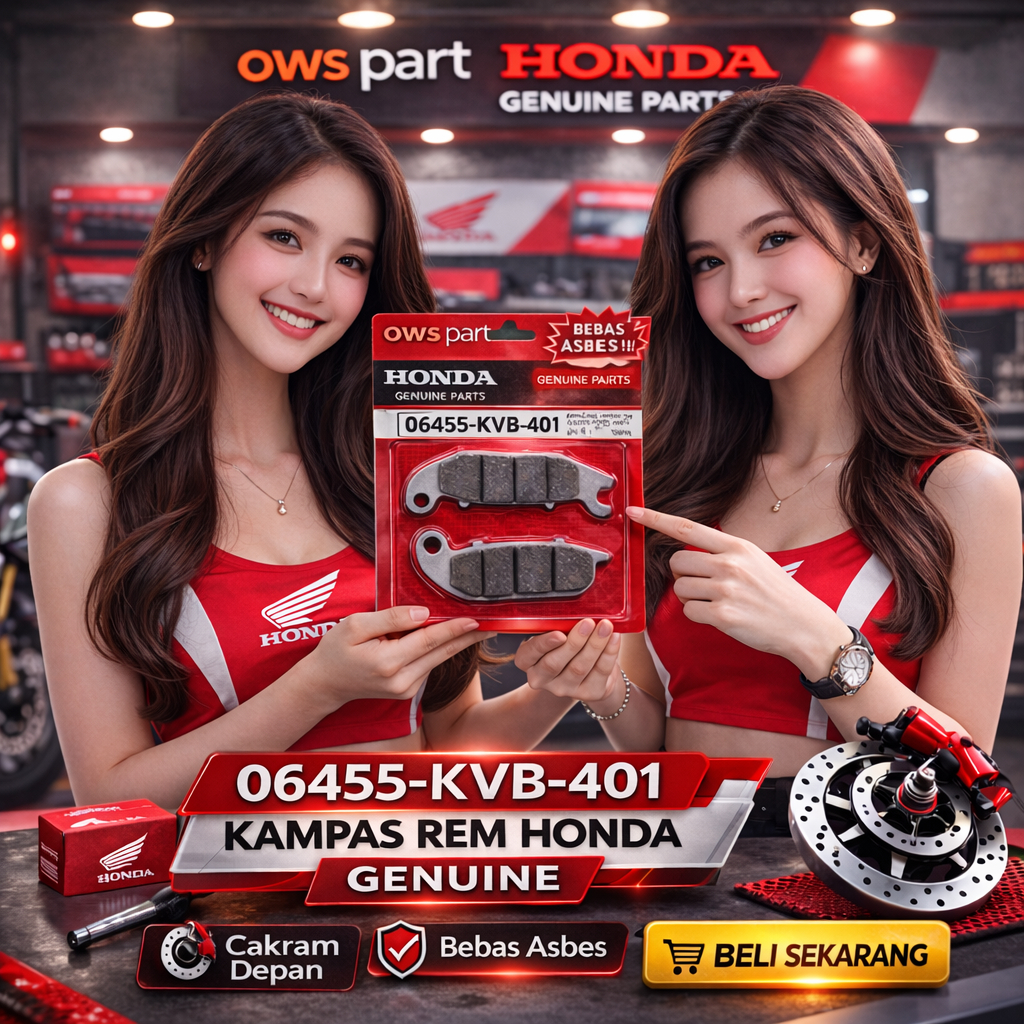 06455-KVB-401 Kampas Rem Honda 06455-KVB-401 Genuine Parts Cakram Depan Beat Vario Scoopy Supra Revo
