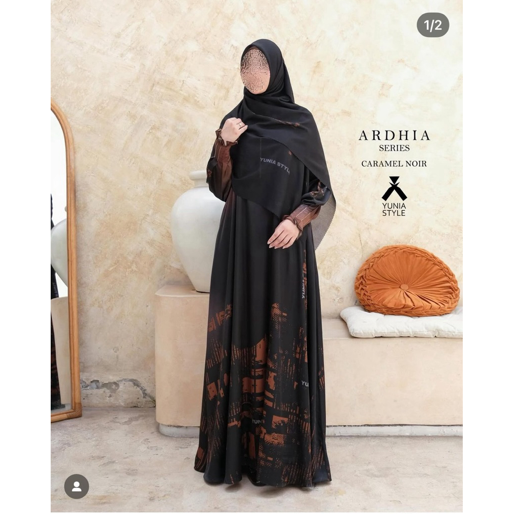 Gamis syari brand Yunia Style syari set sracft gamis set