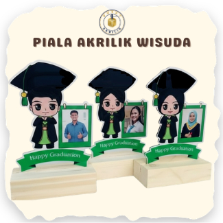 Plakat Wisuda Akrilik Custom Foto (Hitam) - Piala Akrilik Wisuda Custom - Kado Wisuda