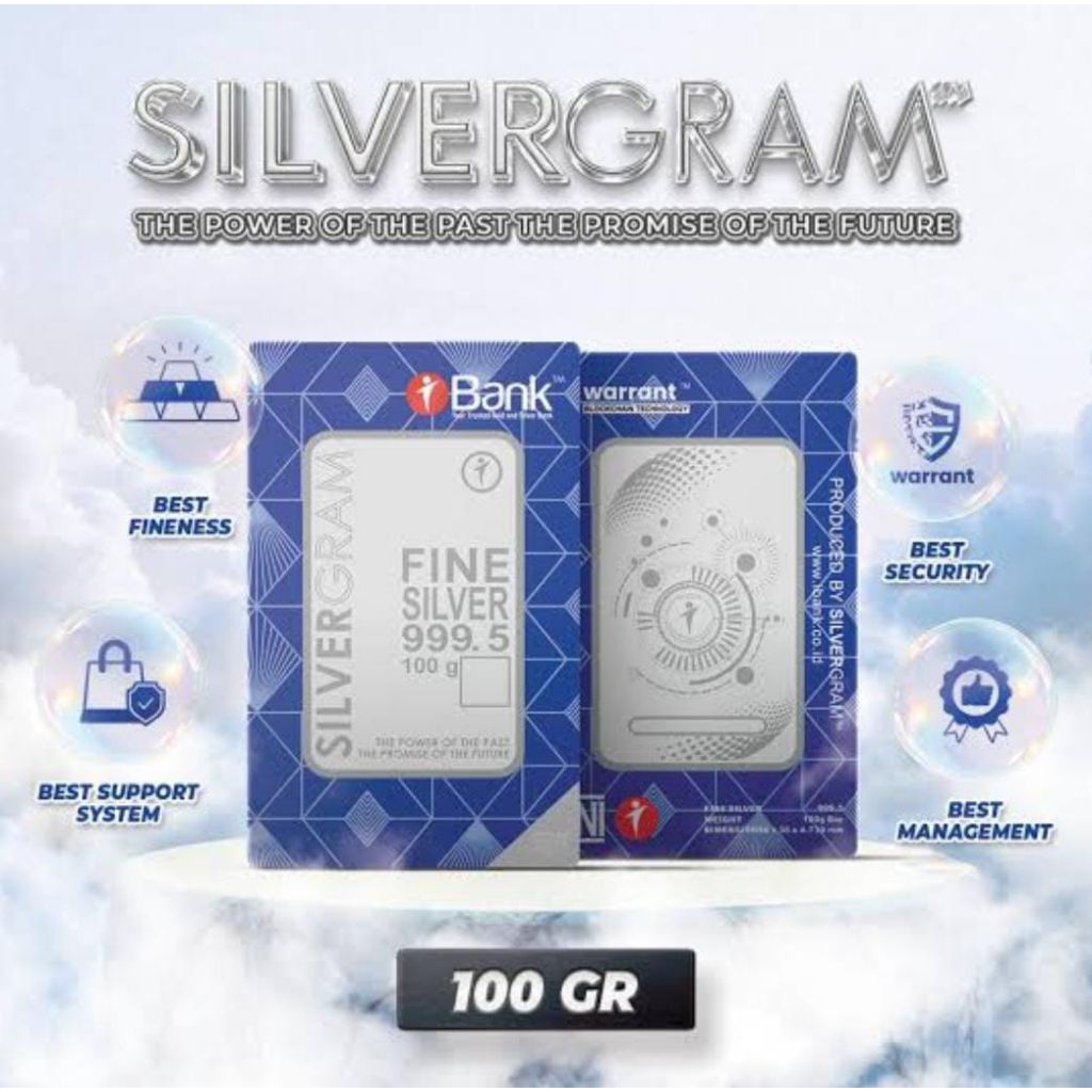 Logam Mulia SilverGram 100gr kadar 100%