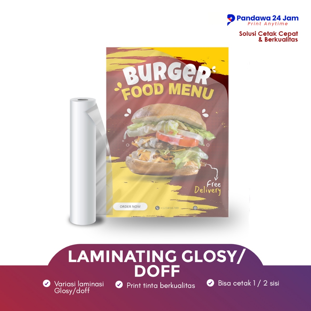 LAMINASI GLOSSY | DOFF | TEBAL | 1 SISI / 2 SISI | UK. A3 / A4