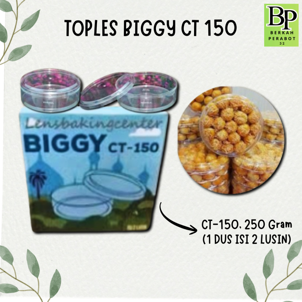 Toples Kue Kering Kue Nastar Biggy 250 gram CT-150 / Toples Mika Biggy CT-250 / Toples Kue Kering Is