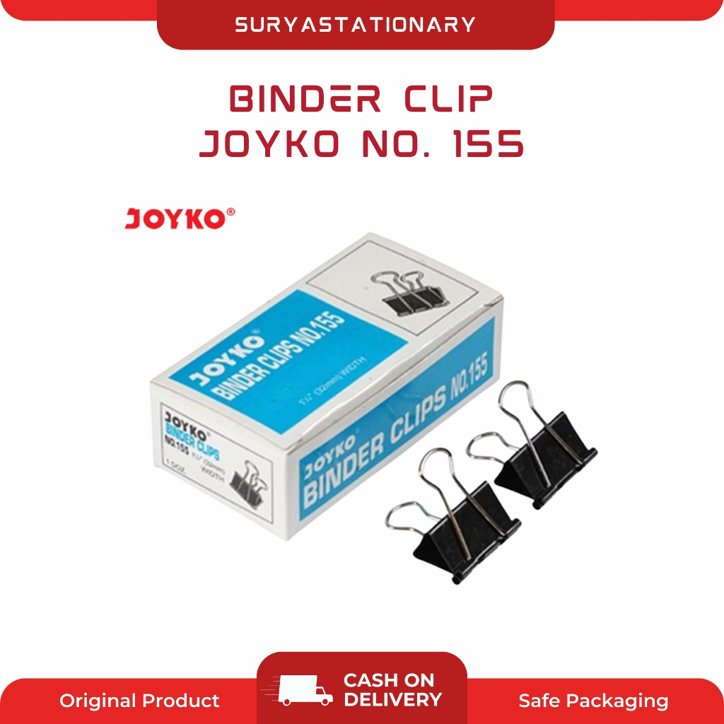 JOYKO BINDER CLIP NO. 155 (PCS) / PENJEPIT KERTAS JOYKO 155 / BINDER CLIP JOYKO NO. 155