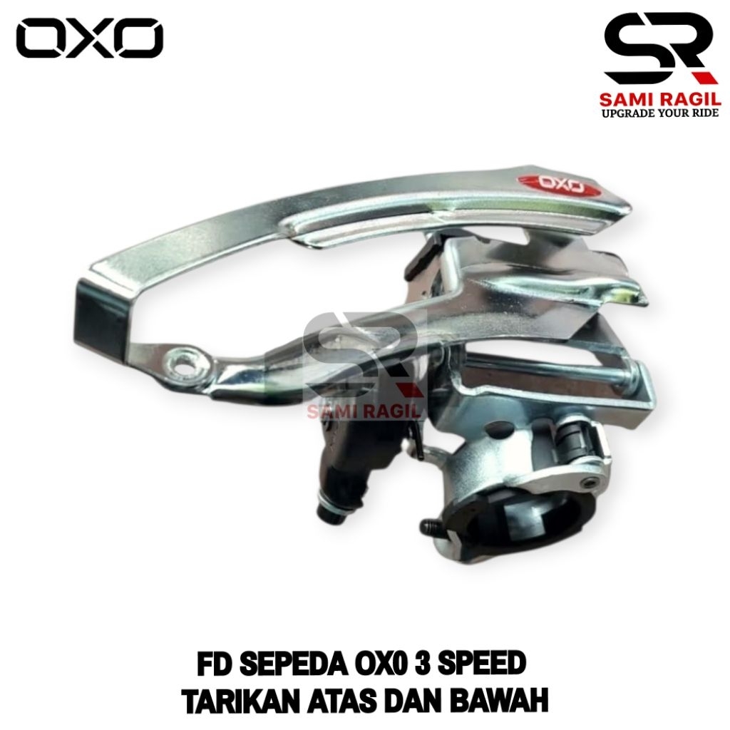 FD SEPEDA OXO FRONT DERAILLEUR 3 SPEED TARIKAN ATAS DAN BAWAH DUAL PULL MTB FEDERAL BALAP SHIFTER OP