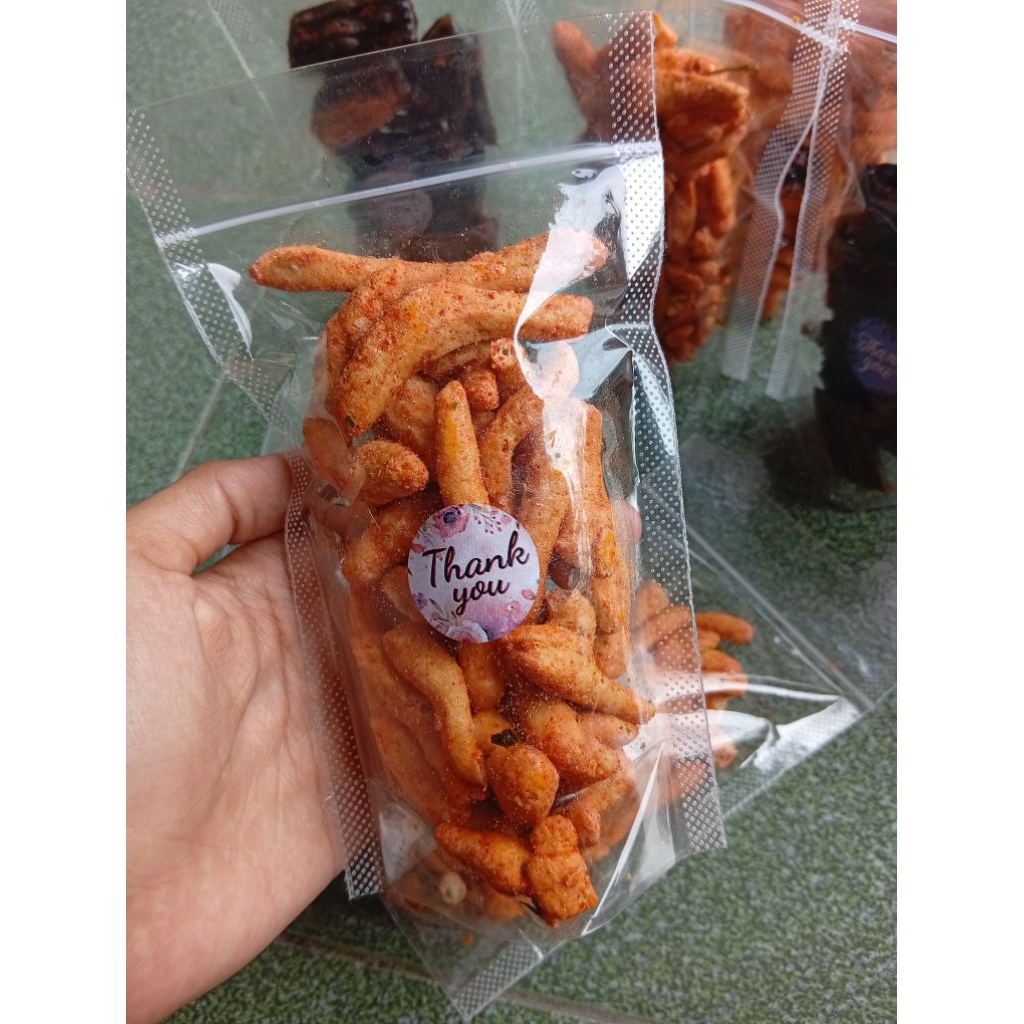 Basreng Pedas Daun Jeruk 100 Gram / Basreng kemasan pouch/snack pedas/jajan lebaran - Renyah, Gurih,