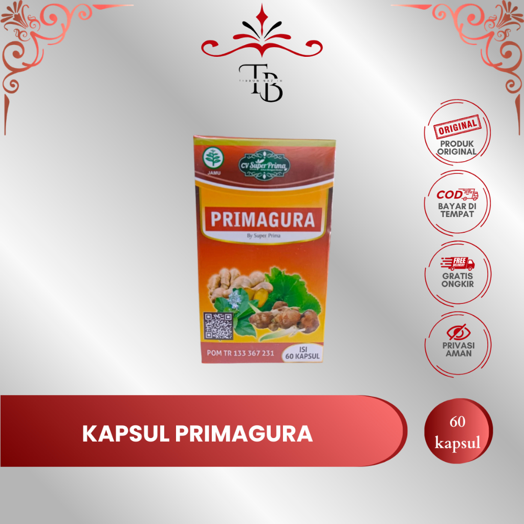 KAPSUL PRIMAGURA SUPER PRIMA – 60 KAPSUL  Herbal Gurah | Bantu Redakan Batuk Berdahak & Kering | Sup