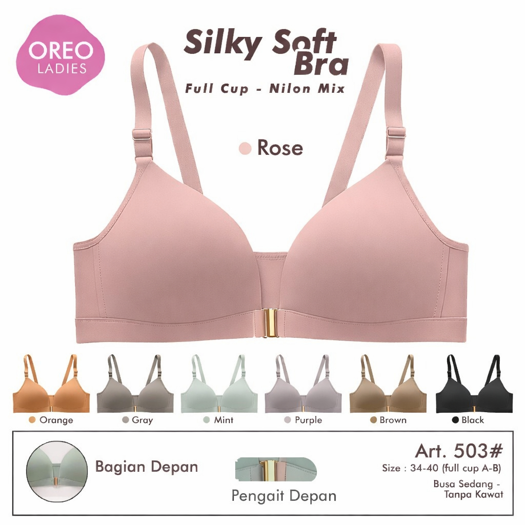 OREO LADIES – Silky Soft Bra 503 (Tanpa Kawat) - BH Oreo Pengait Depan